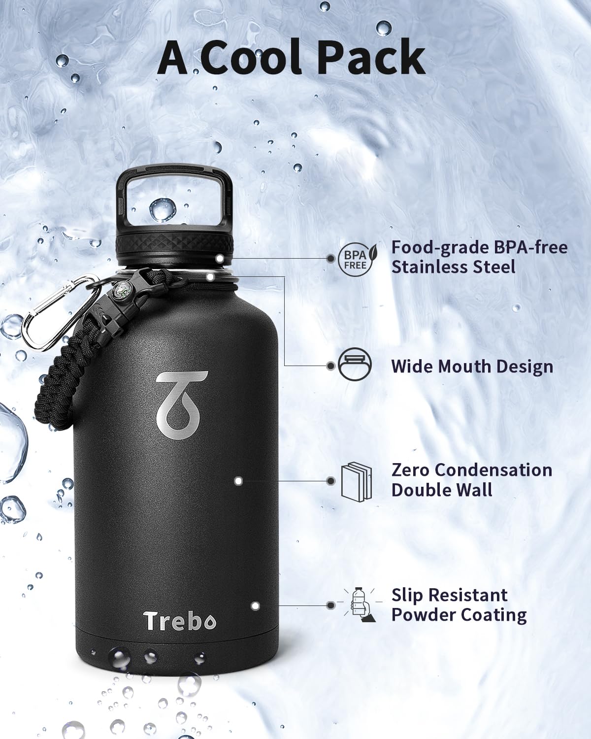64oz Insulated Water Bottle